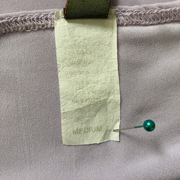 Y2k Lace Trim Cami top Sz M Lavender Stretch Fabric V Neckline Spaghetti Straps - Picture 9 of 12